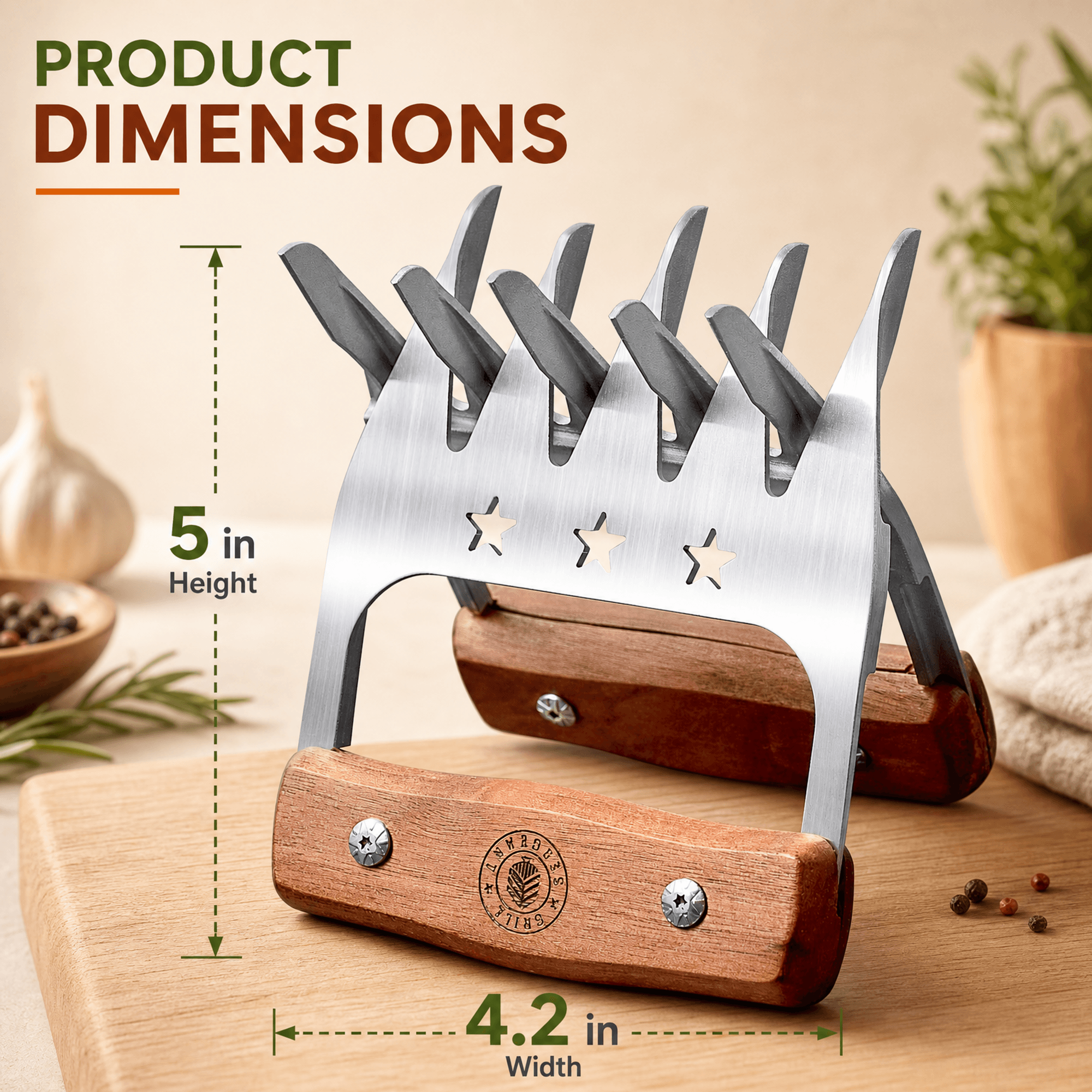 Meat Claws dimension graphic example generated by ListingImage.app