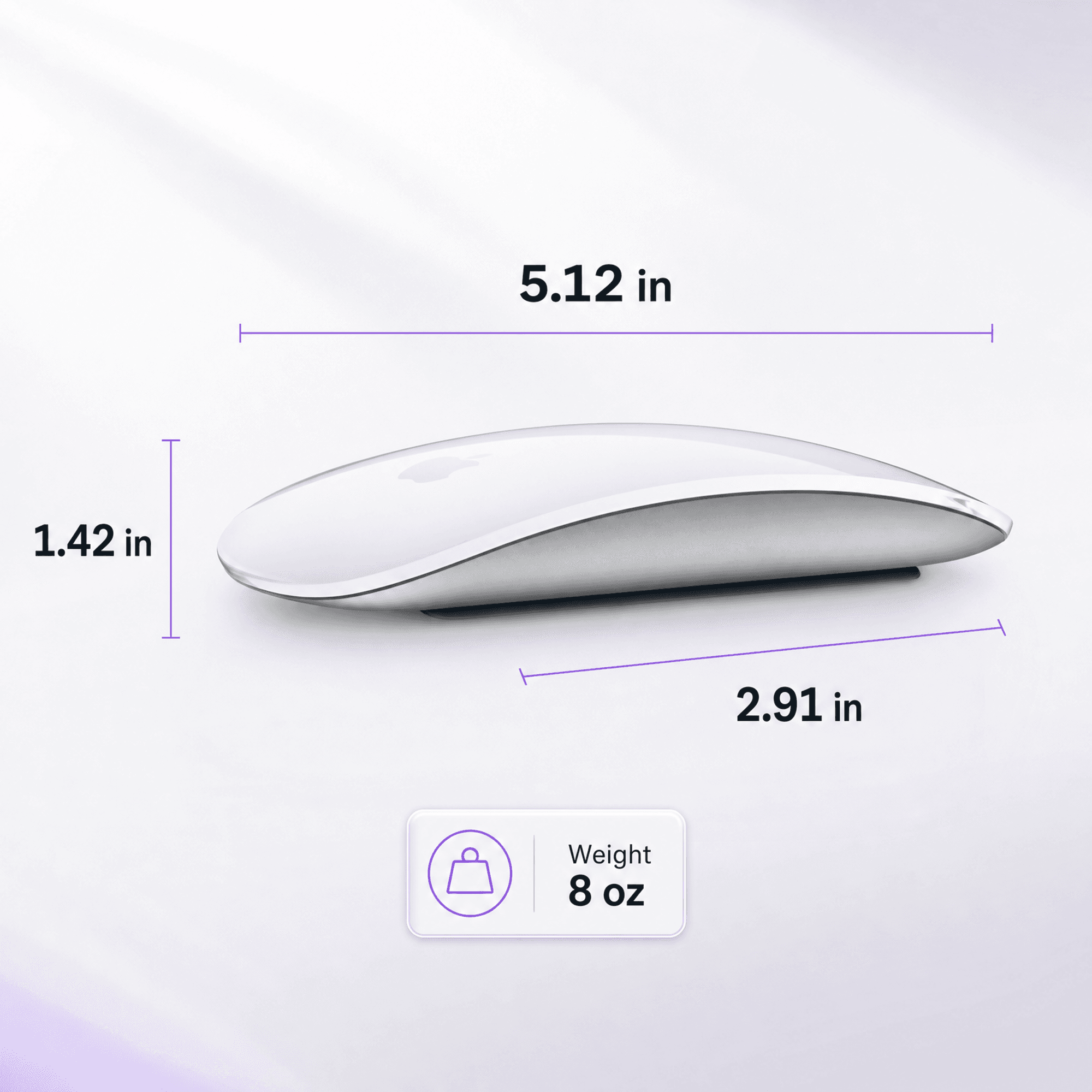 Wireless Mouse dimension graphic example generated by ListingImage.app